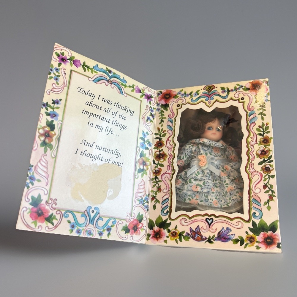 Marie Osmond Knickerbocker Thinking‎ Of You Greeting Card Doll Porcelain 1994